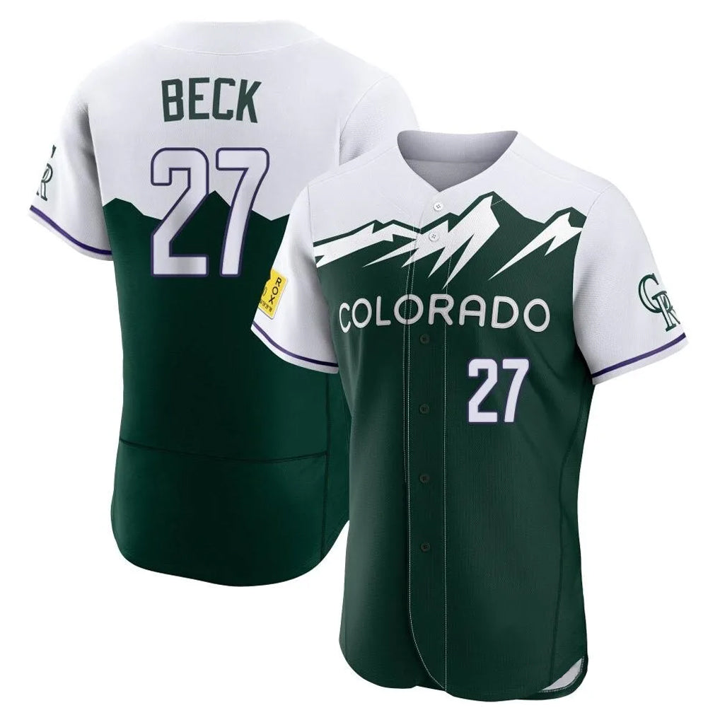 Boles C.Rockies #27 Jordan Beck Player Green City Connect Limited Elite Home Stitched Jerseys