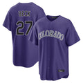 Boles C.Rockies #27 Jordan Beck Player Purple Game Home Stitched Jerseys