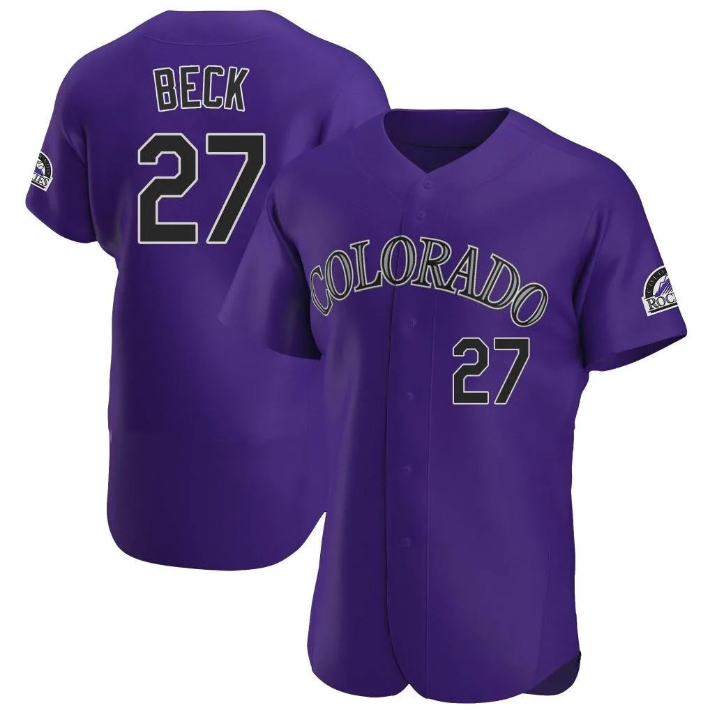 Boles C.Rockies #27 Jordan Beck Player Purple Limited Elite Home Stitched Jerseys