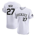 Boles C.Rockies #27 Jordan Beck Player White Limited Elite Home Stitched Jerseys