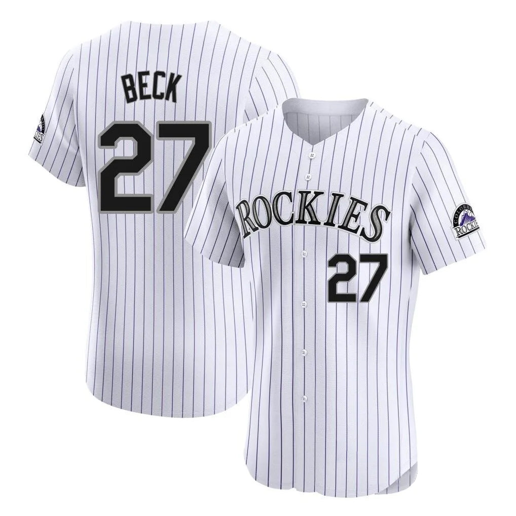 Boles C.Rockies #27 Jordan Beck Player White Limited Elite Home Stitched Jerseys