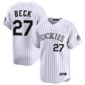 Boles C.Rockies #27 Jordan Beck Player White Limited Home Stitched Jerseys