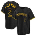 Boles C.Rockies #2 Tyler Freeman Player Black Snake Skin City Home Game Stitched Jerseys