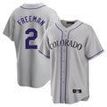Boles C.Rockies #2 Tyler Freeman Player Gray Game Home Stitched Jerseys