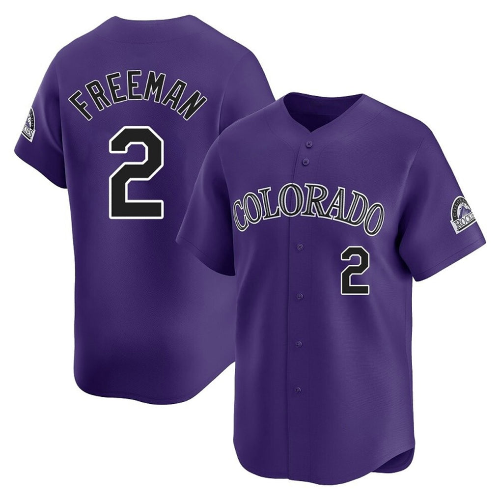 Boles C.Rockies #2 Tyler Freeman Player Purple Limited Home Stitched Jerseys