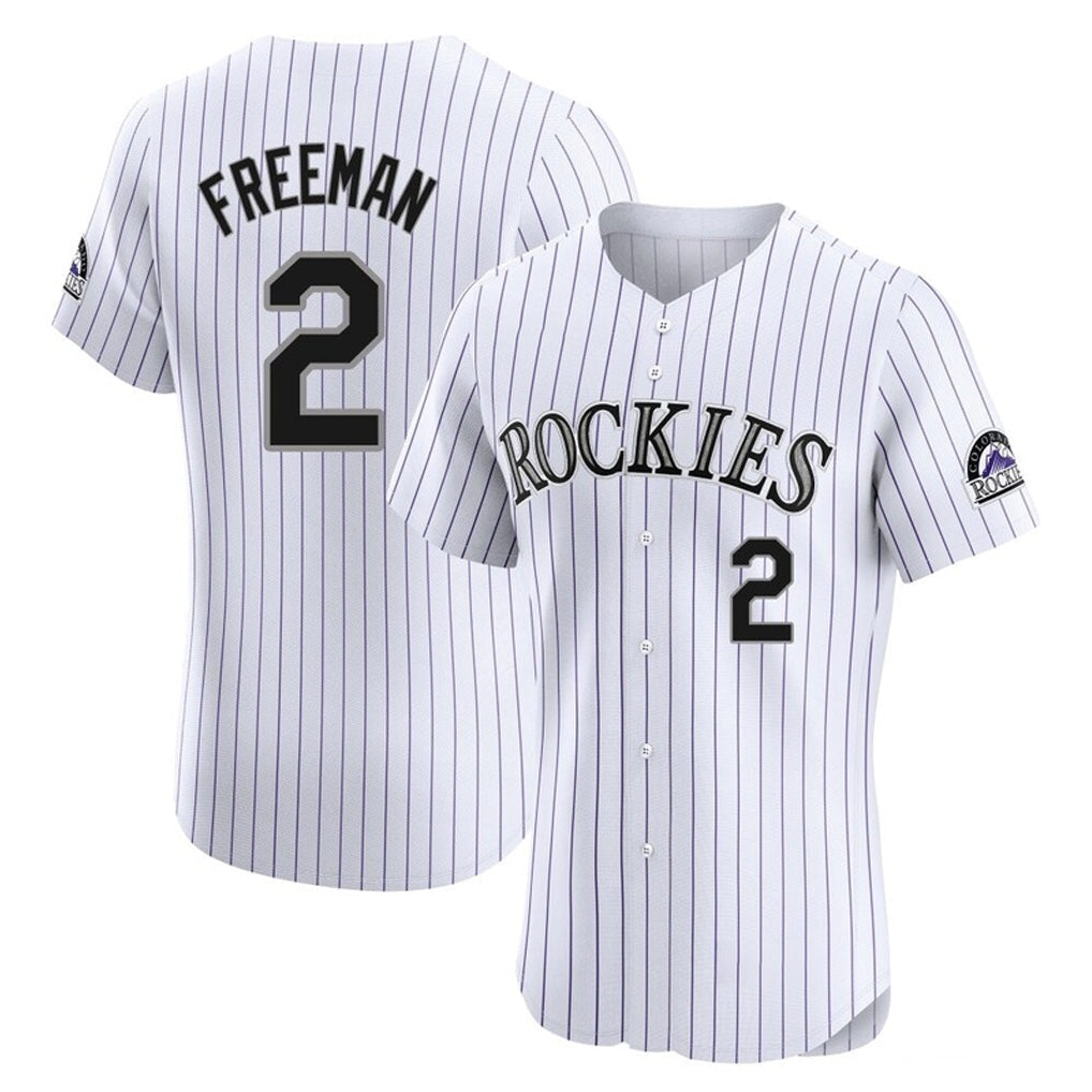 Boles C.Rockies #2 Tyler Freeman Player White Limited Elite Home Stitched Jerseys