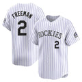 Boles C.Rockies #2 Tyler Freeman Player White Limited Home Stitched Jerseys