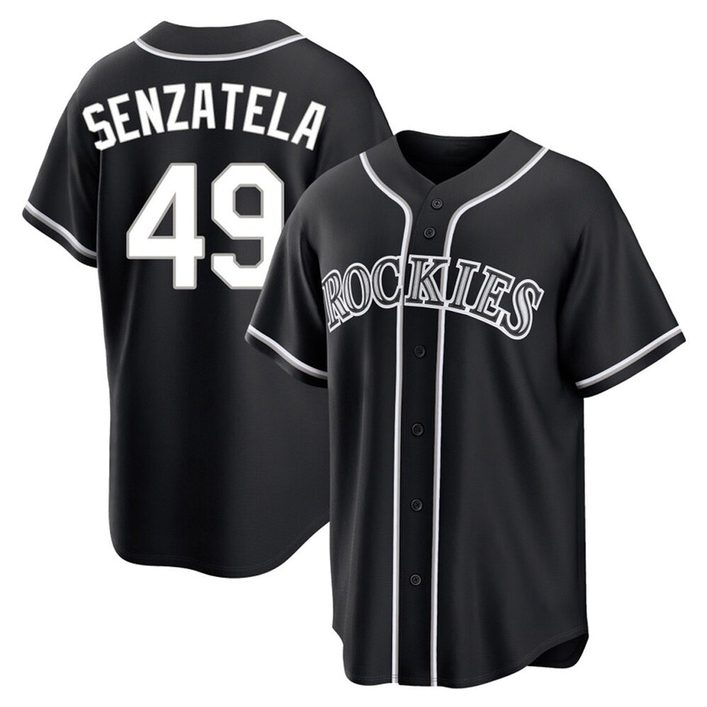 Boles C.Rockies #49 Antonio Senzatela Player Black Fashion Out Home Game Stitched Jerseys