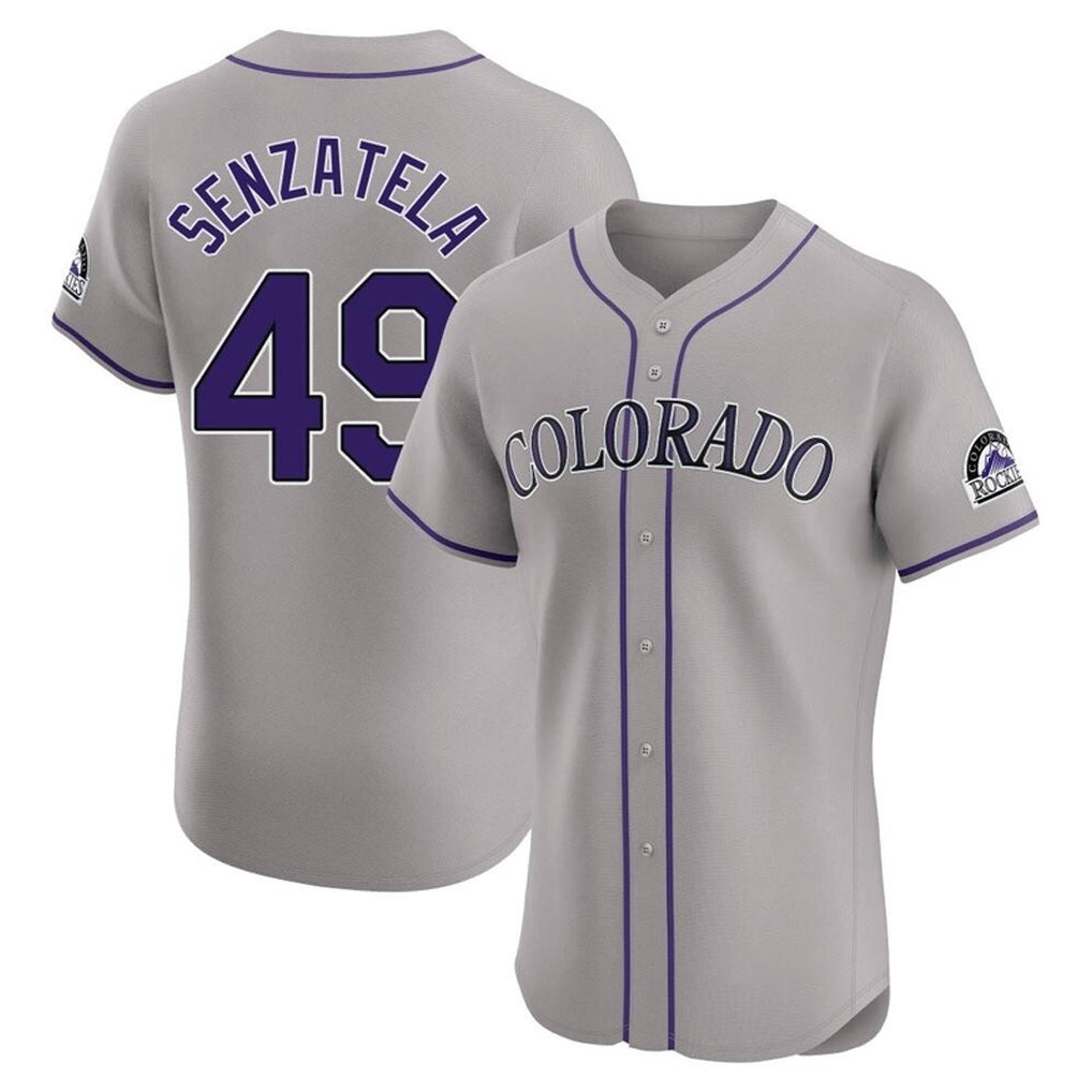Boles C.Rockies #49 Antonio Senzatela Player Gray Limited Elite Home Stitched Jerseys