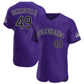 Boles C.Rockies #49 Antonio Senzatela Player Purple Limited Elite Home Stitched Jerseys