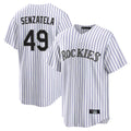 Boles C.Rockies #49 Antonio Senzatela Player White Game Home Stitched Jerseys