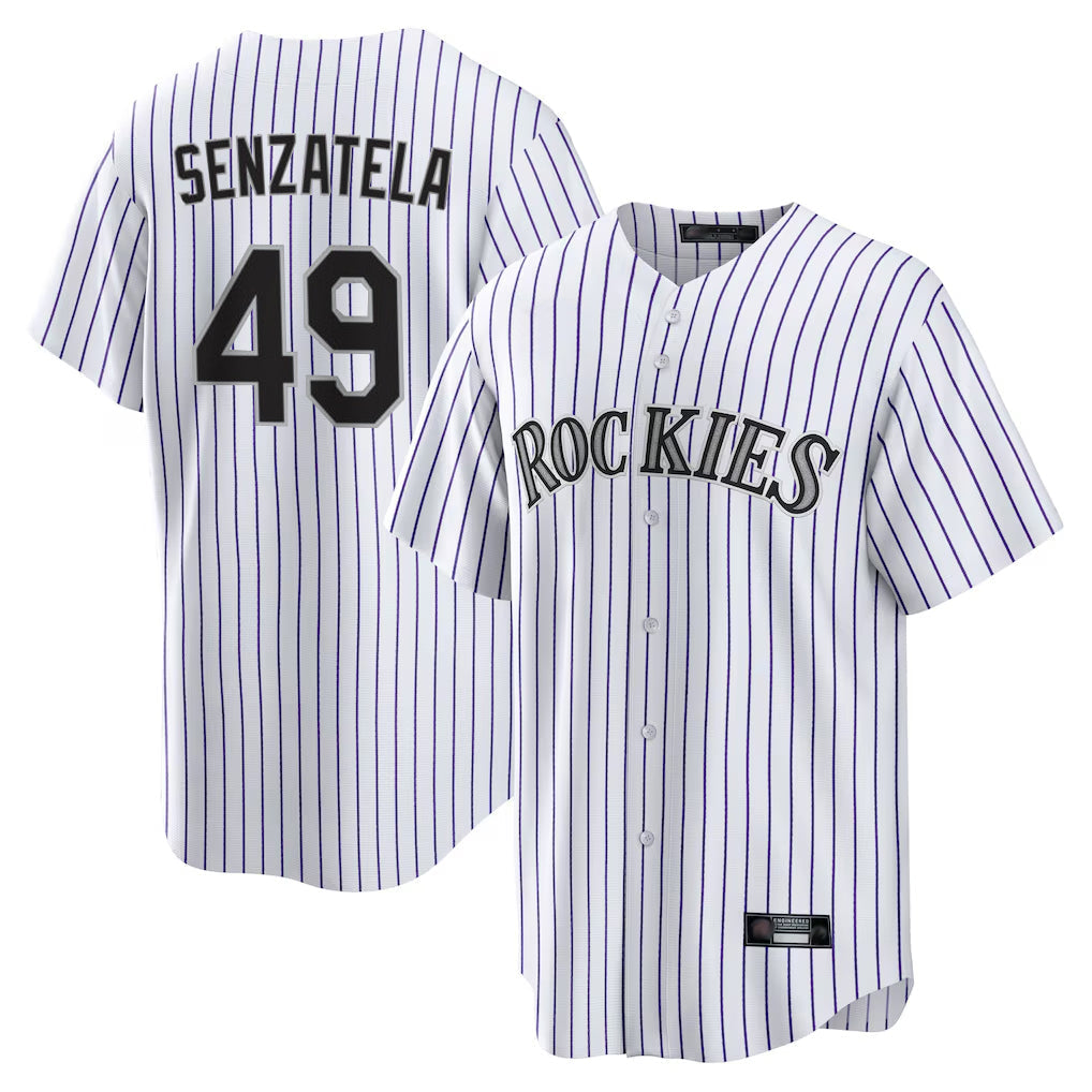 Boles C.Rockies #49 Antonio Senzatela Player White Game Home Stitched Jerseys