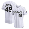 Boles C.Rockies #49 Antonio Senzatela Player White Limited Elite Home Stitched Jerseys