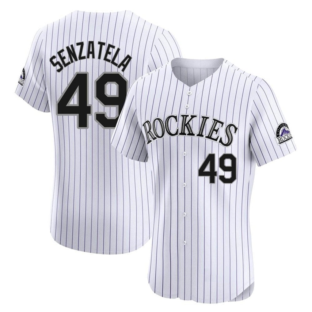 Boles C.Rockies #49 Antonio Senzatela Player White Limited Elite Home Stitched Jerseys