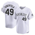 Boles C.Rockies #49 Antonio Senzatela Player White Limited Home Stitched Jerseys
