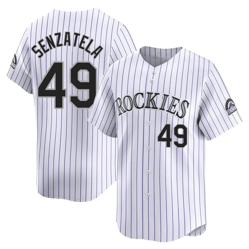 Boles C.Rockies #49 Antonio Senzatela Player White Limited Home Stitched Jerseys