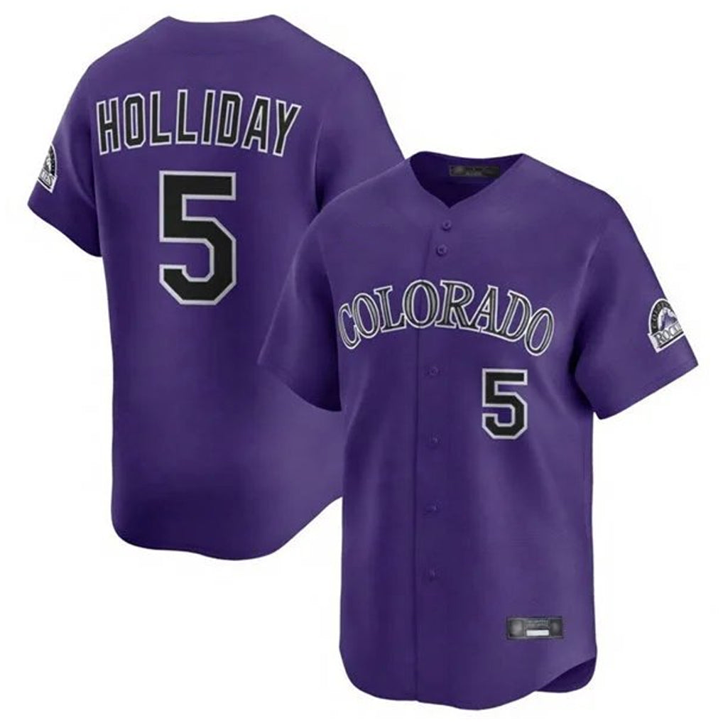 Boles C.Rockies #5 Matt Holliday Player Purple Limited Home Stitched Jerseys