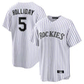 Boles C.Rockies #5 Matt Holliday Player White Game Home Stitched Jerseys
