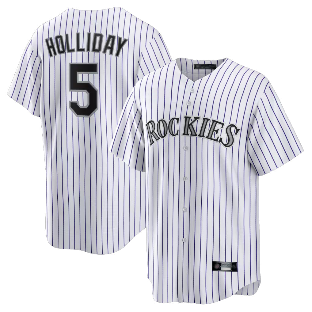Boles C.Rockies #5 Matt Holliday Player White Game Home Stitched Jerseys