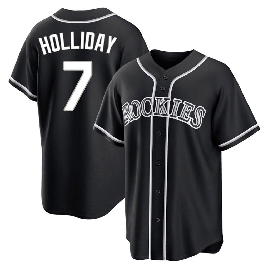 Boles C.Rockies #7 Matt Holliday Player Black Fashion Out Home Game Stitched Jerseys