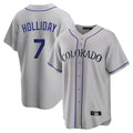 Boles C.Rockies #7 Matt Holliday Player Gray Game Home Stitched Jerseys