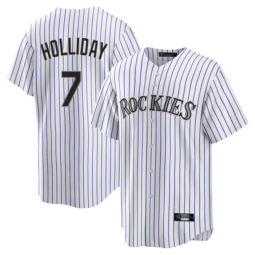 Boles C.Rockies #7 Matt Holliday Player White Game Home Stitched Jerseys