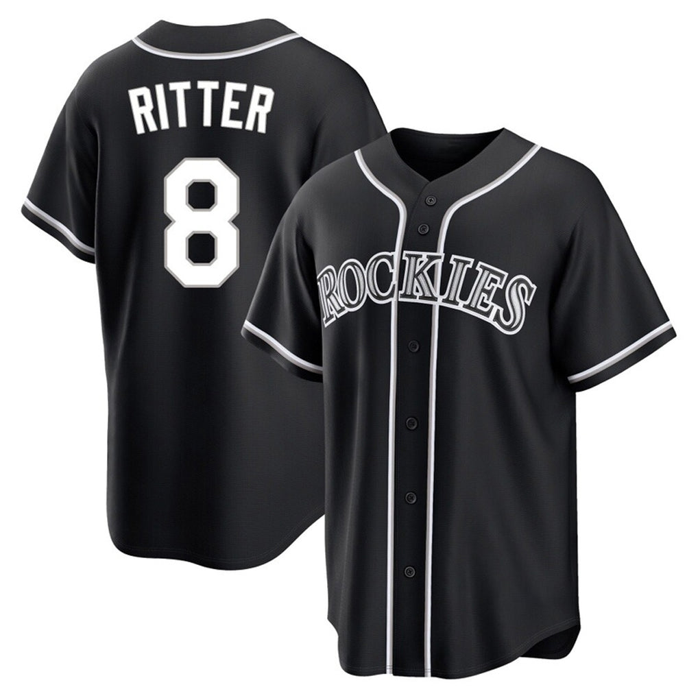 Boles C.Rockies #8 Ryan Ritter Player Black Fashion Out Home Game Stitched Jerseys