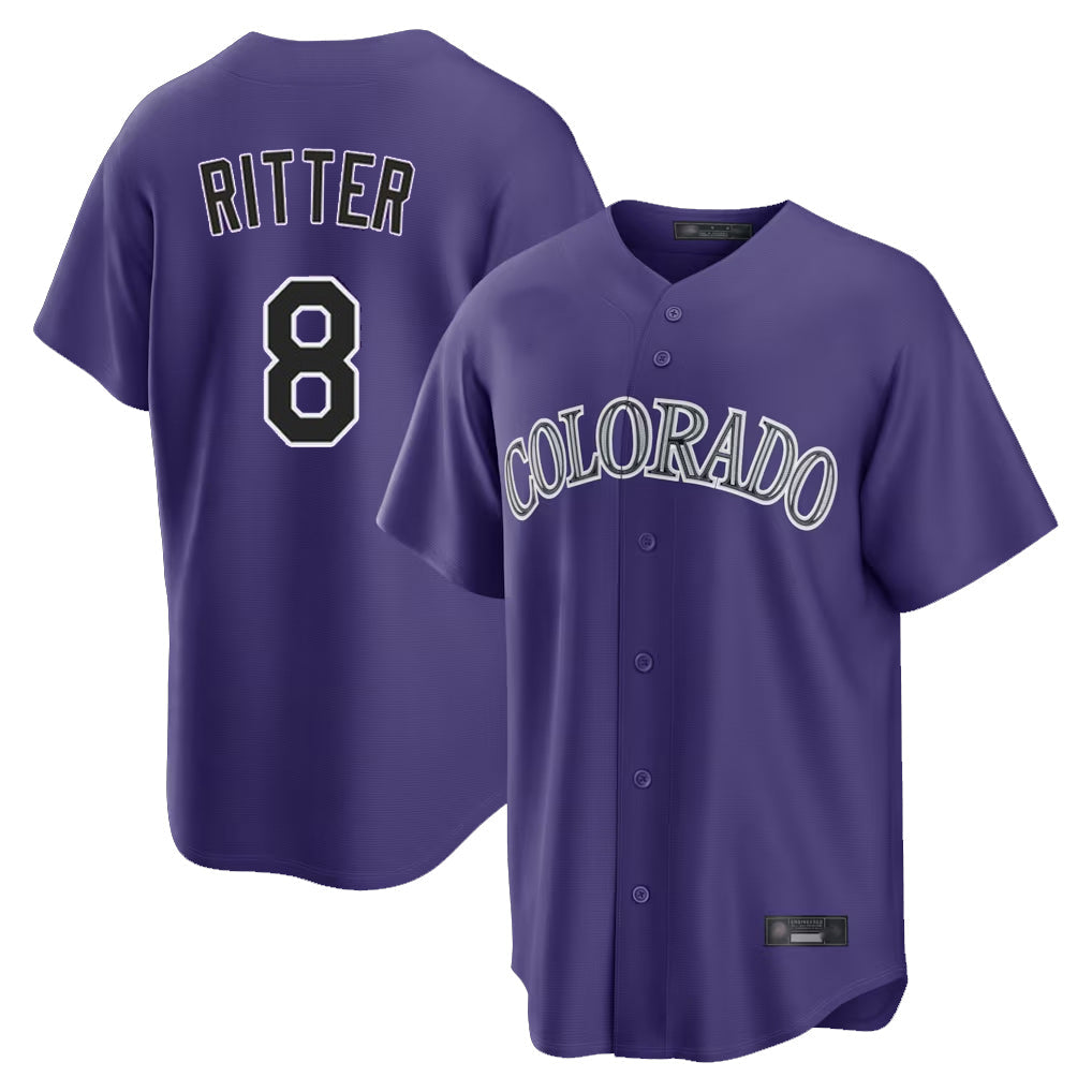 Boles C.Rockies #8 Ryan Ritter Player Purple Game Home Stitched Jerseys