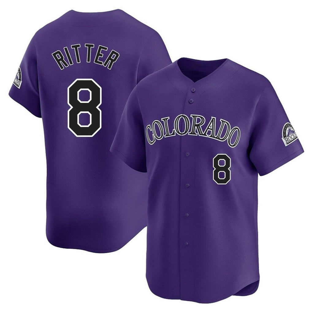Boles C.Rockies #8 Ryan Ritter Player Purple Limited Home Stitched Jerseys