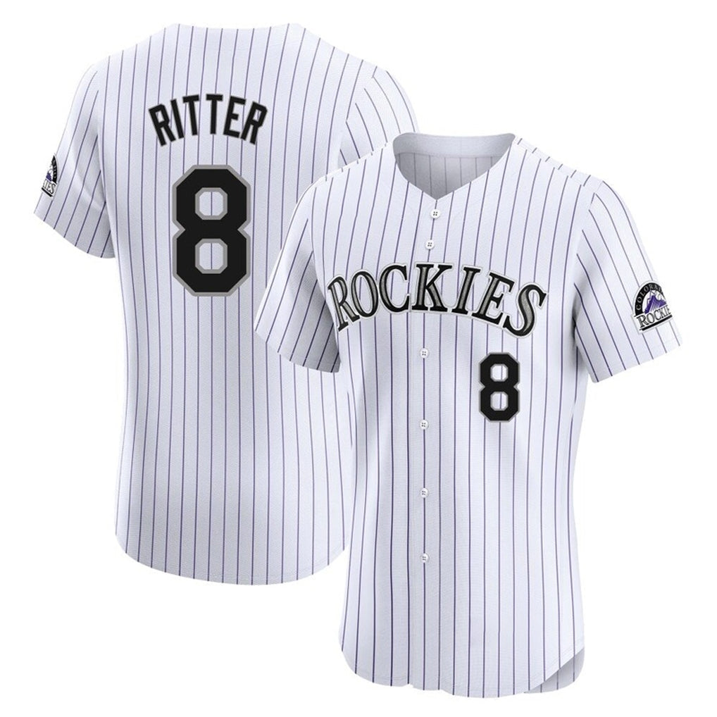 Boles C.Rockies #8 Ryan Ritter Player White Limited Elite Home Stitched Jerseys
