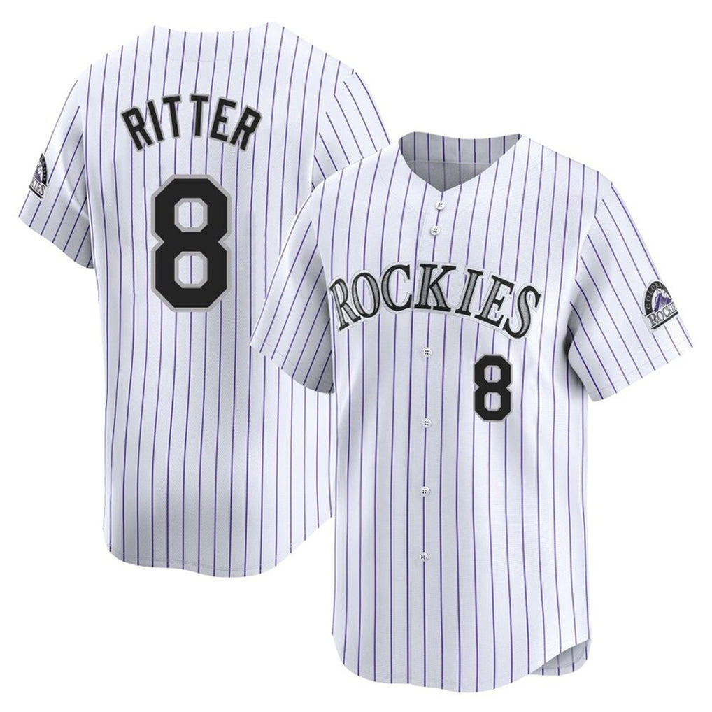 Boles C.Rockies #8 Ryan Ritter Player White Limited Home Stitched Jerseys