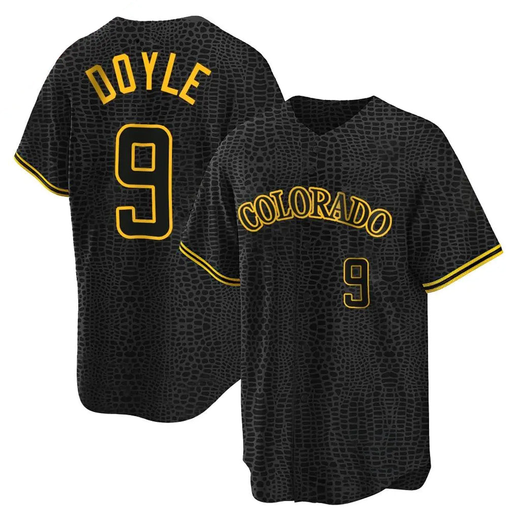 Boles C.Rockies #9 Brenton Doyle Player Black Snake Skin City Home Game Stitched Jerseys