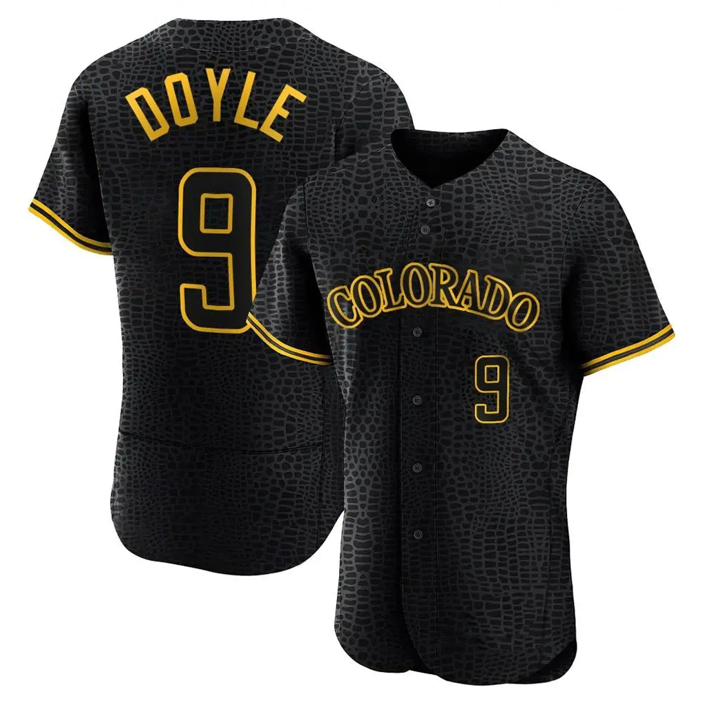 Boles C.Rockies #9 Brenton Doyle Player Black Snake Skin City Limited Elite Home Stitched Jerseys
