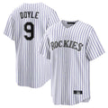 Boles C.Rockies #9 Brenton Doyle Player White Game Home Stitched Jerseys