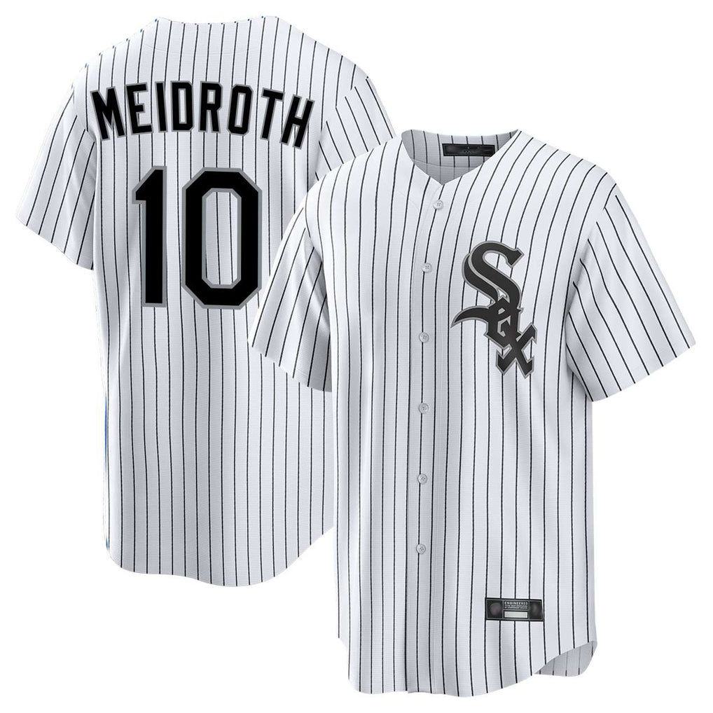 Boles C.White Sox #10 Chase Meidroth Player White Stripe Home Game Stitched Jerseys