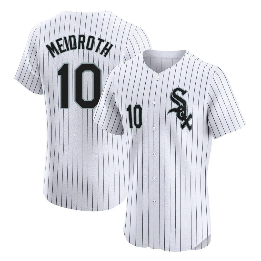 Boles C.White Sox #10 Chase Meidroth Player White Stripe Limited Elite Home Stitched Jerseys