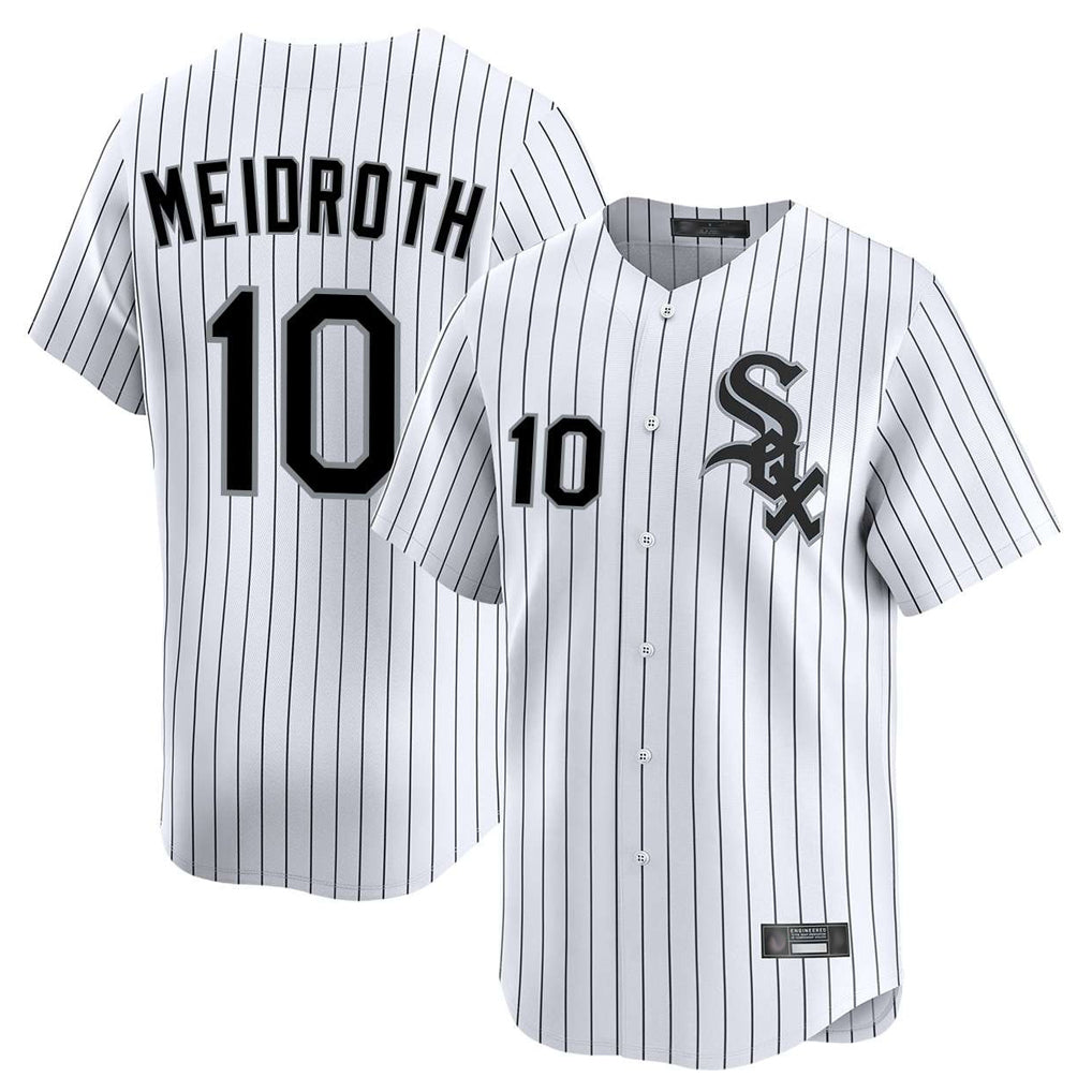Boles C.White Sox #10 Chase Meidroth Player White Stripe Limited Home Stitched Jerseys