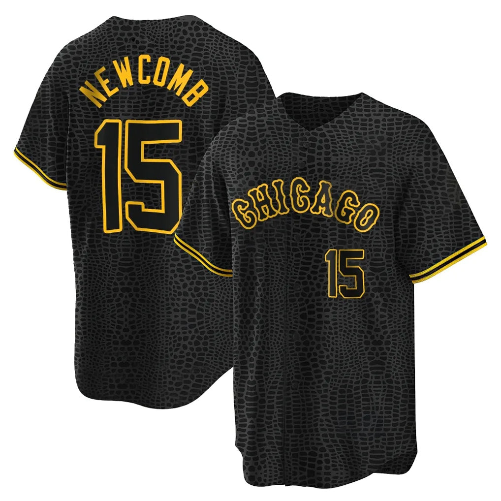 Boles C.White Sox #15 Sean Newcomb Player Black Snake Skin City Home Game Stitched Jerseys