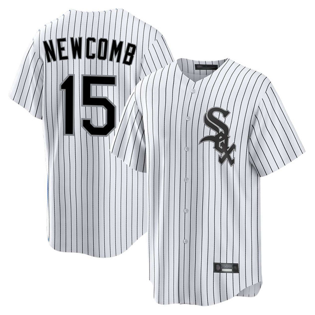 Boles C.White Sox #15 Sean Newcomb Player White Stripe Home Game Stitched Jerseys