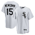 Boles C.White Sox #15 Sean Newcomb Player White Stripe Home Game Stitched Jerseys