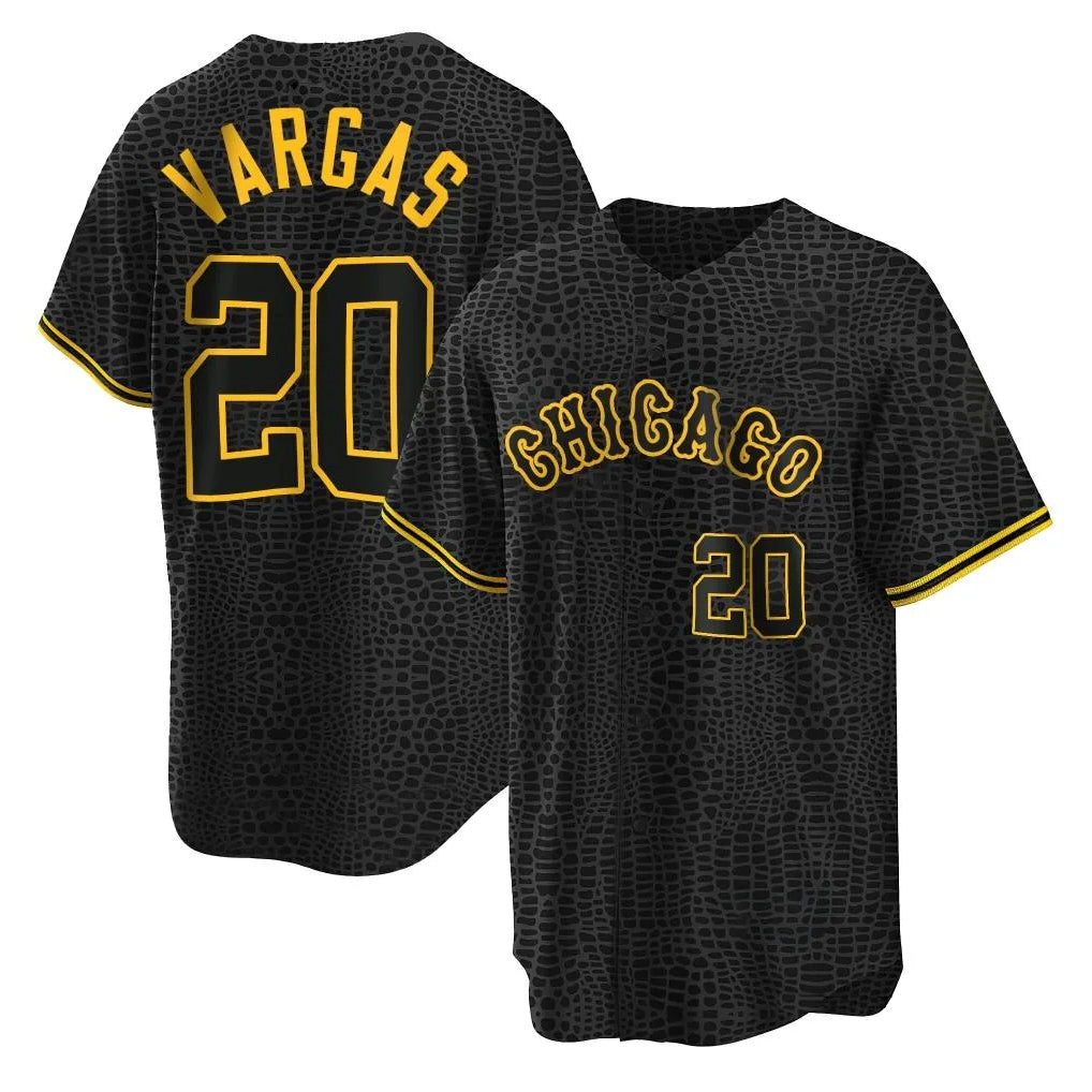 Boles C.White Sox #20 Miguel Vargas Player Black Snake Skin City Home Game Stitched Jerseys