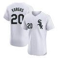 Boles C.White Sox #20 Miguel Vargas Player White Stripe Limited Elite Home Stitched Jerseys