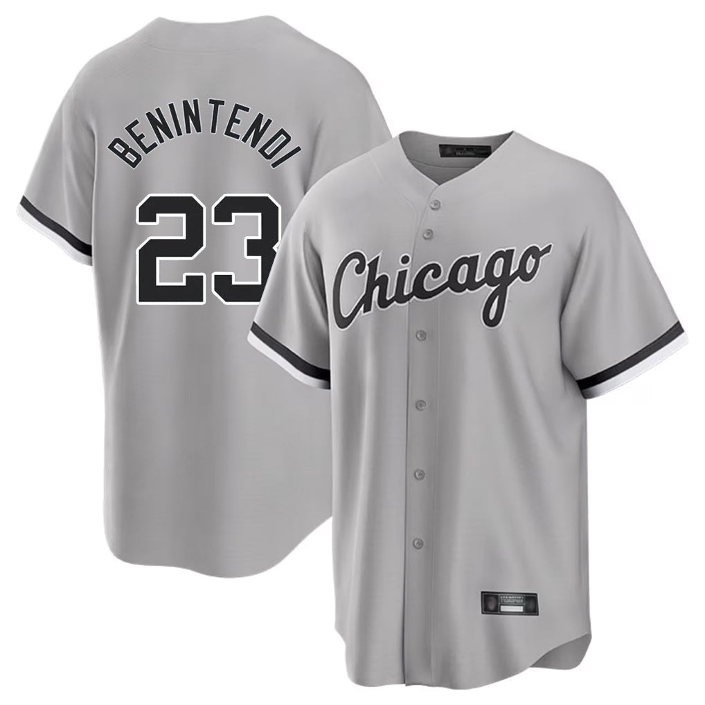 Boles C.White Sox #23 Andrew Benintendi Player Gray Home Game Stitched Jerseys