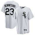 Boles C.White Sox #23 Andrew Benintendi Player White Stripe Home Game Stitched Jerseys
