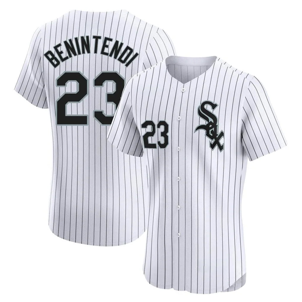 Boles C.White Sox #23 Andrew Benintendi Player White Stripe Limited Elite Home Stitched Jerseys
