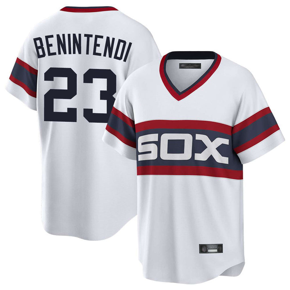 Boles C.White Sox #23 Andrew Benintendi Player White T-shirt Home Game Stitched Jerseys