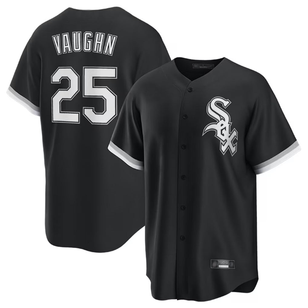 Boles C.White Sox #25 Andrew Vaughn Player Black Home Game Stitched Jerseys