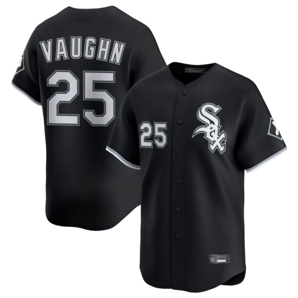 Boles C.White Sox #25 Andrew Vaughn Player Black Limited Home Stitched Jerseys