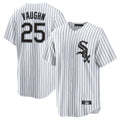 Boles C.White Sox #25 Andrew Vaughn Player White Stripe Home Game Stitched Jerseys