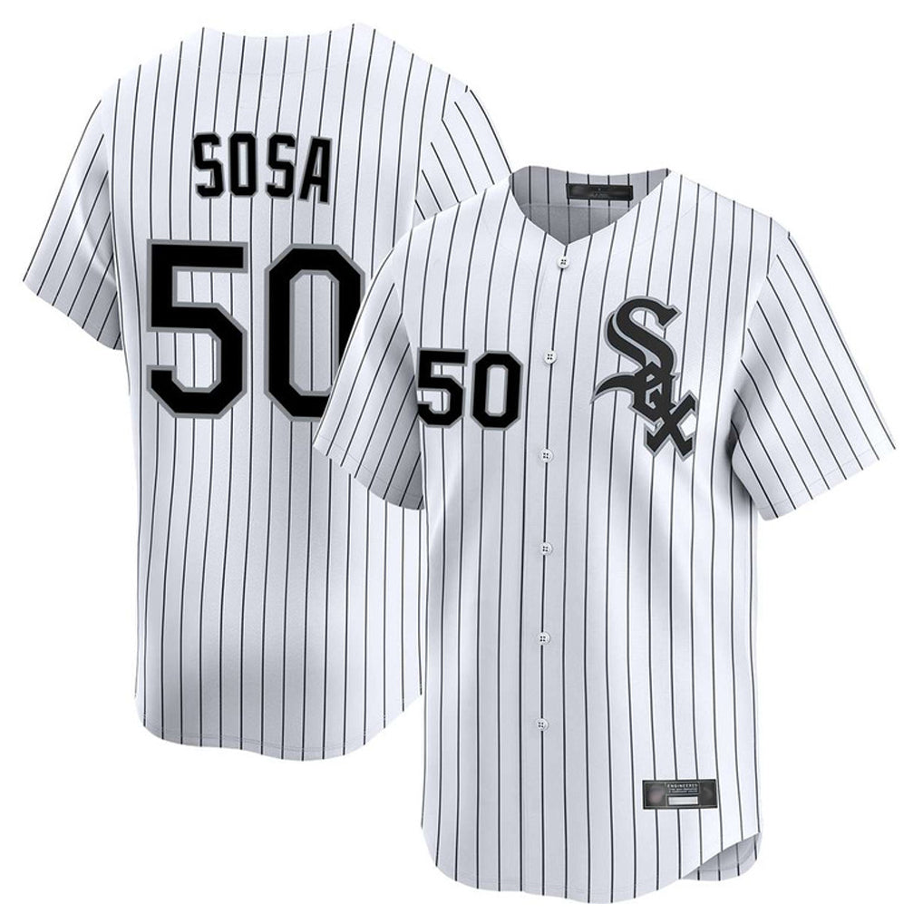 Boles C.White Sox #50 Lenyn Sosa Player White Stripe Limited Home Stitched Jerseys